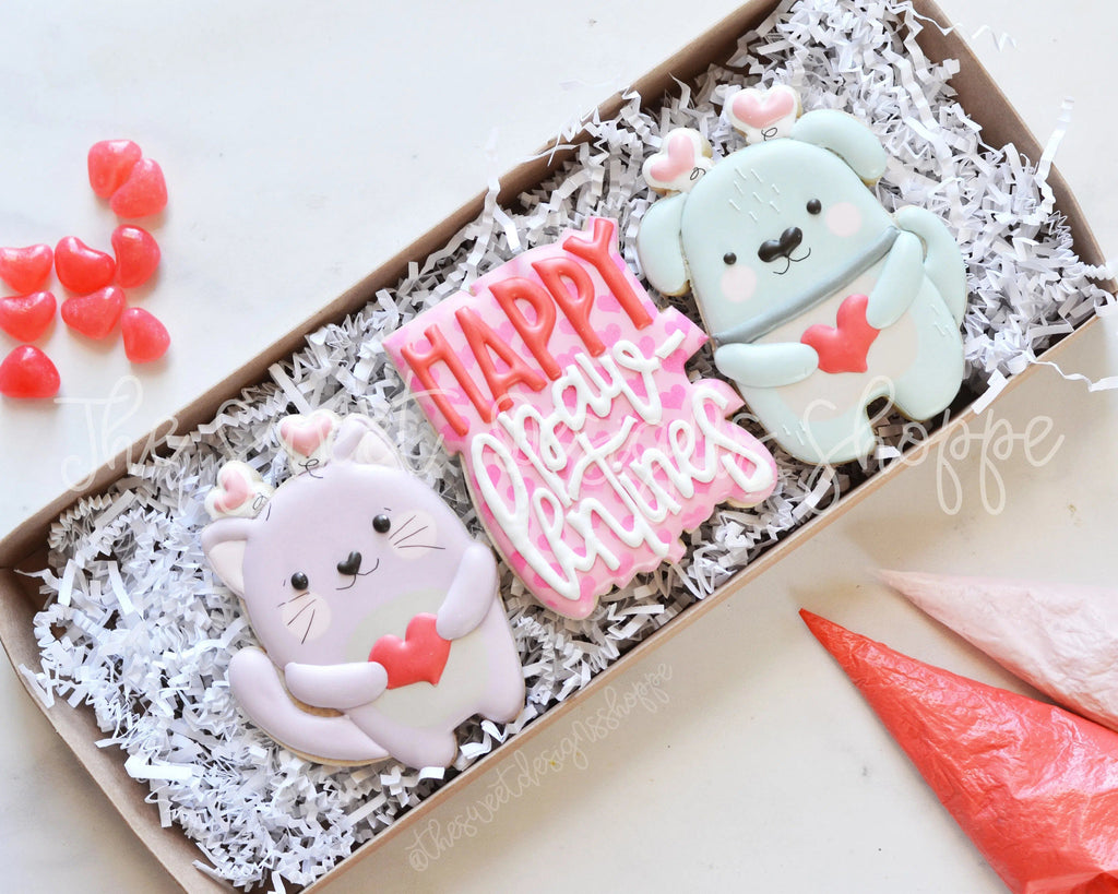 Cookie Cutters - Cat Pal, Dog Pal and Paw-lentines Plaque Set - 3 Piece Set - Cookie Cutters - The Sweet Designs Shoppe - TSDS - - ALL,Animal,Animals,Animals and Insects,Cookie Cutter,Mini Set,Mini Sets,Promocode,regular sets,set,sets,valentine,valentines