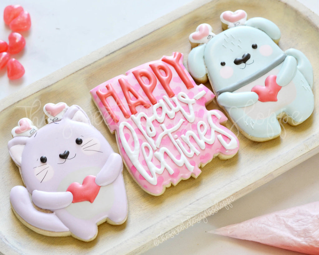 Cookie Cutters - Cat Pal, Dog Pal and Paw-lentines Plaque Set - 3 Piece Set - Cookie Cutters - The Sweet Designs Shoppe - TSDS - - ALL,Animal,Animals,Animals and Insects,Cookie Cutter,Mini Set,Mini Sets,Promocode,regular sets,set,sets,valentine,valentines