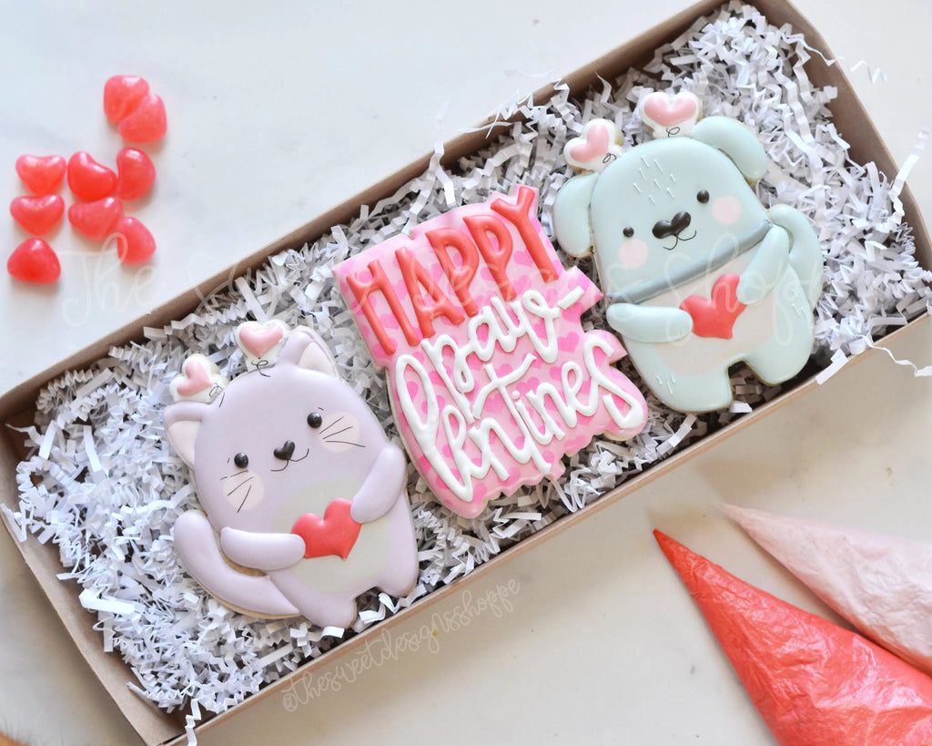 Cookie Cutters - Cat Pal, Dog Pal and Paw-lentines Plaque Set - 3 Piece Set - Cookie Cutters - The Sweet Designs Shoppe - TSDS - - ALL,Animal,Animals,Animals and Insects,Cookie Cutter,Mini Set,Mini Sets,Promocode,regular sets,set,sets,valentine,valentines