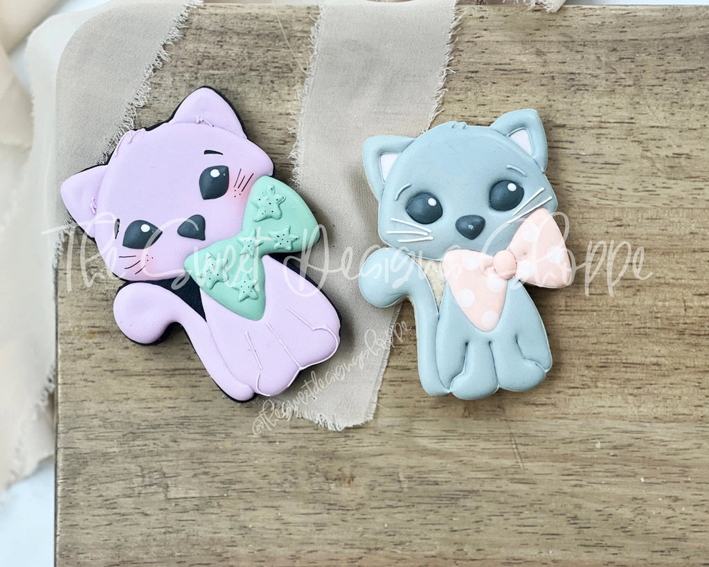 Cookie Cutters - Cat with Bow - Cookie Cutter - Sweet Designs Shoppe - - ALL, Animal, Animals, Animals and Insects, Cookie Cutter, halloween, kids, Kids / Fantasy, Promocode