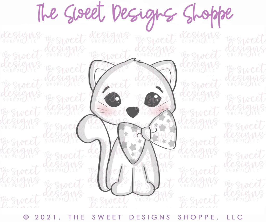 Cookie Cutters - Cat with Bow - Cookie Cutter - The Sweet Designs Shoppe - TSDS - - ALL,Animal,Animals,Animals and Insects,Cookie Cutter,halloween,kids,Kids / Fantasy,Promocode