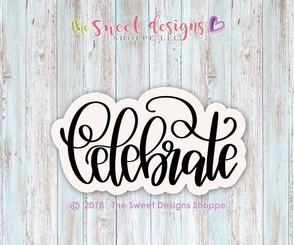 Cookie Cutters - Celebrate Plaque - Cookie Cutter - The Sweet Designs Shoppe - - ALL, Boo, Cookie Cutter, Customize, Fonts, halloween, lettering, Plaque, Promocode