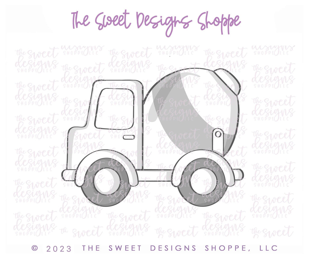 Cookie Cutters - Cement Truck - Cookie Cutter - The Sweet Designs Shoppe - - ALL, baby toys, construction, Cookie Cutter, kids, Kids / Fantasy, Promocode, toys, transportation, travel