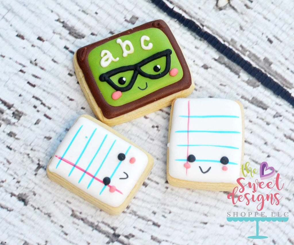 Cookie Cutters - Chalkboard and Ruled Paper - Cookie Cutter - The Sweet Designs Shoppe - TSDS - - ALL,back to school,Cookie Cutter,Grad,graduations,Miscellaneous,Paper,Promocode,Rectangle,School,School / Graduation,School Bus,school supplies,Sheet