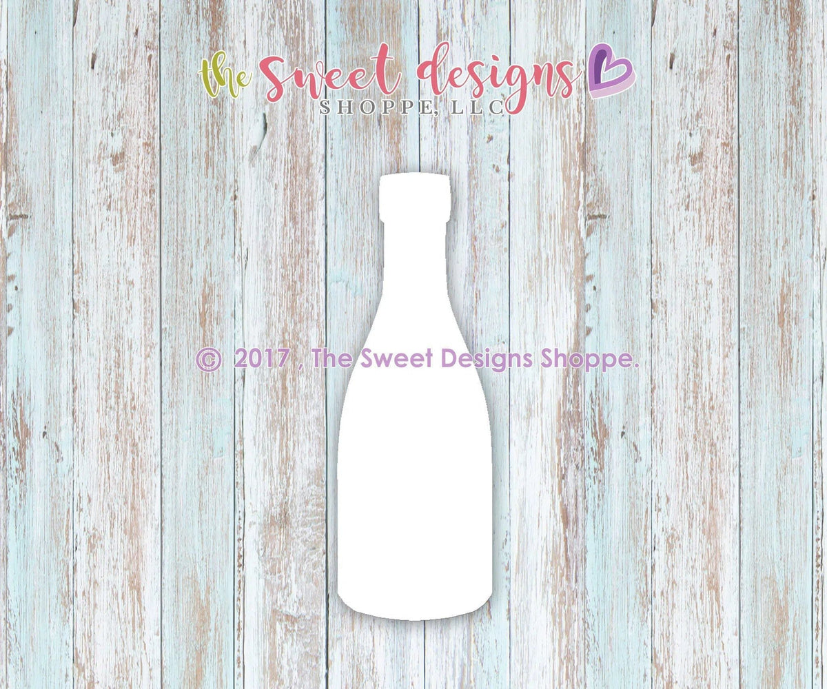 Cookie Cutters - Champagne Bottle v2- Cookie Cutter - The Sweet Designs Shoppe - TSDS - - ALL,anniversary,Birthday,celebration,Cookie Cutter,Food,Food & Beverages,Promocode,STL,v2,valenteine,valentine,Valentine's,Wedding,Wedding Favors,wine