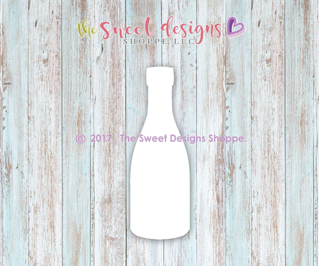 Cookie Cutters - Champagne Bottle v2- Cookie Cutter - The Sweet Designs Shoppe - TSDS - - ALL,anniversary,Birthday,celebration,Cookie Cutter,Food,Food & Beverages,Promocode,valenteine,valentine,Valentine's,Wedding,wine