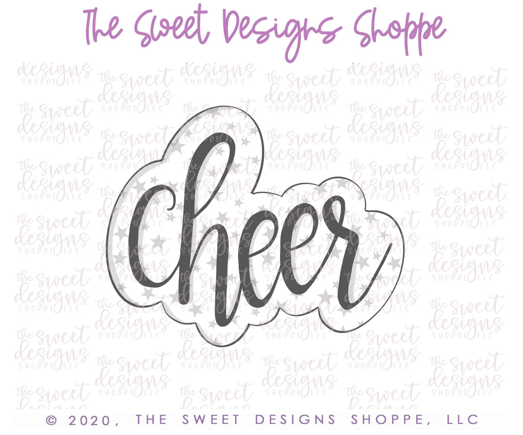 Cookie Cutters - Cheer Plaque - Cookie Cutter - Sweet Designs Shoppe - - Accesories, accessory, ALL, cheer, cheerleader, Clothing / Accessories, Cookie Cutter, Customize, dad, Father, Fathers Day, grandfather, Plaque, Plaques, PLAQUES HANDLETTERING, Promocode, sport, sports