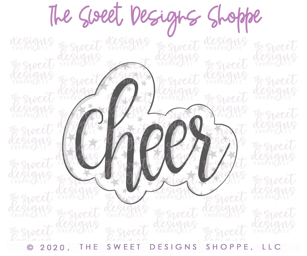 Cookie Cutters - Cheer Plaque - Cookie Cutter - The Sweet Designs Shoppe - - Accesories, accessory, ALL, cheer, cheerleader, Clothing / Accessories, Cookie Cutter, Customize, dad, Father, Fathers Day, grandfather, Plaque, Plaques, PLAQUES HANDLETTERING, Promocode, sport, sports