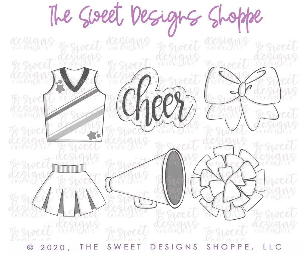 Cookie Cutters - Cheerleader Set - Cookie Cutters - The Sweet Designs Shoppe - TSDS - - ALL,art,back to school,cheer,cheerleader,college,Cookie Cutter,dad,Father,Fathers Day,football,grandfather,Mini Sets,Promocode,School,set,sport,sports,STL