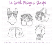 Cookie Cutters - Cherry Chic Set - Set of 5 - Cookie Cutters - The Sweet Designs Shoppe - TSDS - - 4th,4th July,4th of July,ALL,beach,Cookie Cutter,Patriotic,Patriotric,pool party,Promocode,regular sets,set,sets,STL,Summer,summer plaque,USA