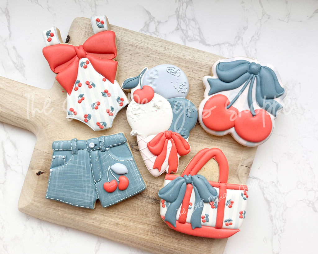 Cookie Cutters - Cherry Chic Set - Set of 5 - Cookie Cutters - The Sweet Designs Shoppe - TSDS - - 4th,4th July,4th of July,ALL,beach,Cookie Cutter,Patriotic,pool party,Promocode,regular sets,set,sets,STL,Summer,summer plaque,USA