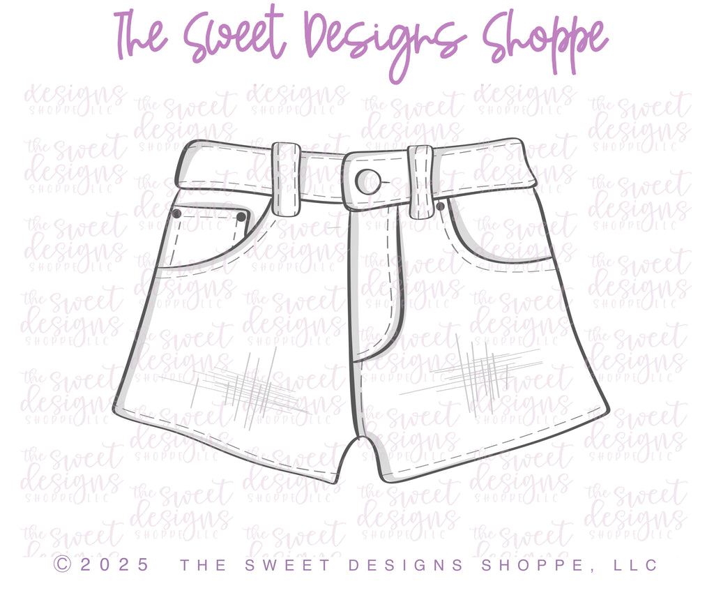 Cookie Cutters - Cherry Denim Shorts - Cookie Cutter - The Sweet Designs Shoppe - TSDS - - 4th,4th July,4th of July,Accesories,Accessories,accessory,ALL,Clothing / Accessories,Cookie Cutter,Patriotic,Promocode,STL,Summer