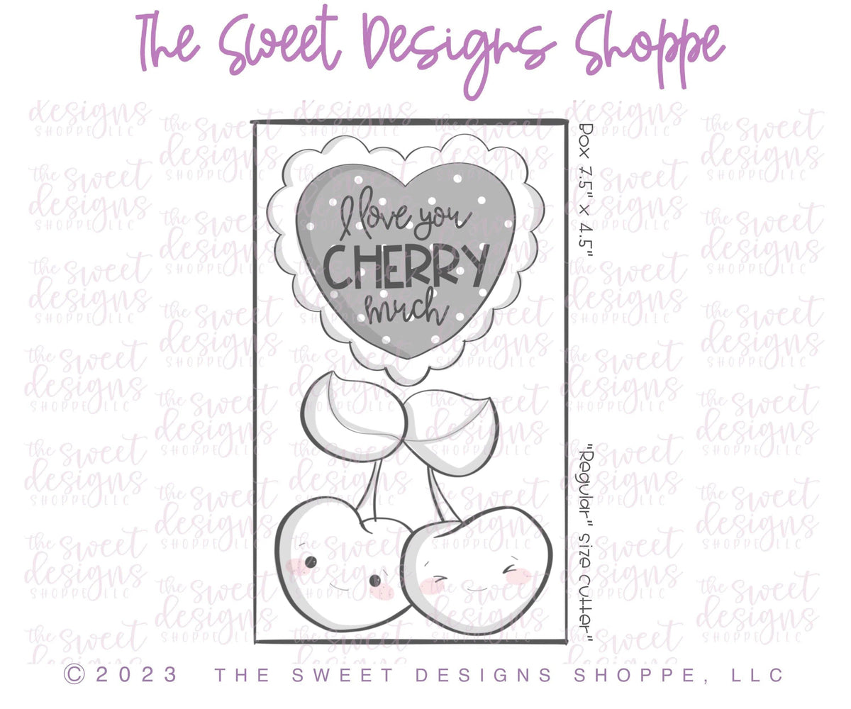 Cookie Cutters - Cherry Much Set - Set of 2 - Cookie Cutters - The Sweet Designs Shoppe - TSDS - - ALL,Cookie Cutter,fruit,fruits,Fruits and Vegetables,Mini Sets,Plaque,Plaques,PLAQUES HANDLETTERING,Promocode,regular sets,set,STL,valentine,valentines