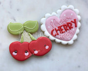 Cookie Cutters - Cherry Much Set - Set of 2 - Cookie Cutters - The Sweet Designs Shoppe - TSDS - - ALL,Cookie Cutter,fruit,fruits,Fruits and Vegetables,Mini Sets,Plaque,Plaques,PLAQUES HANDLETTERING,Promocode,regular sets,set,STL,valentine,valentines