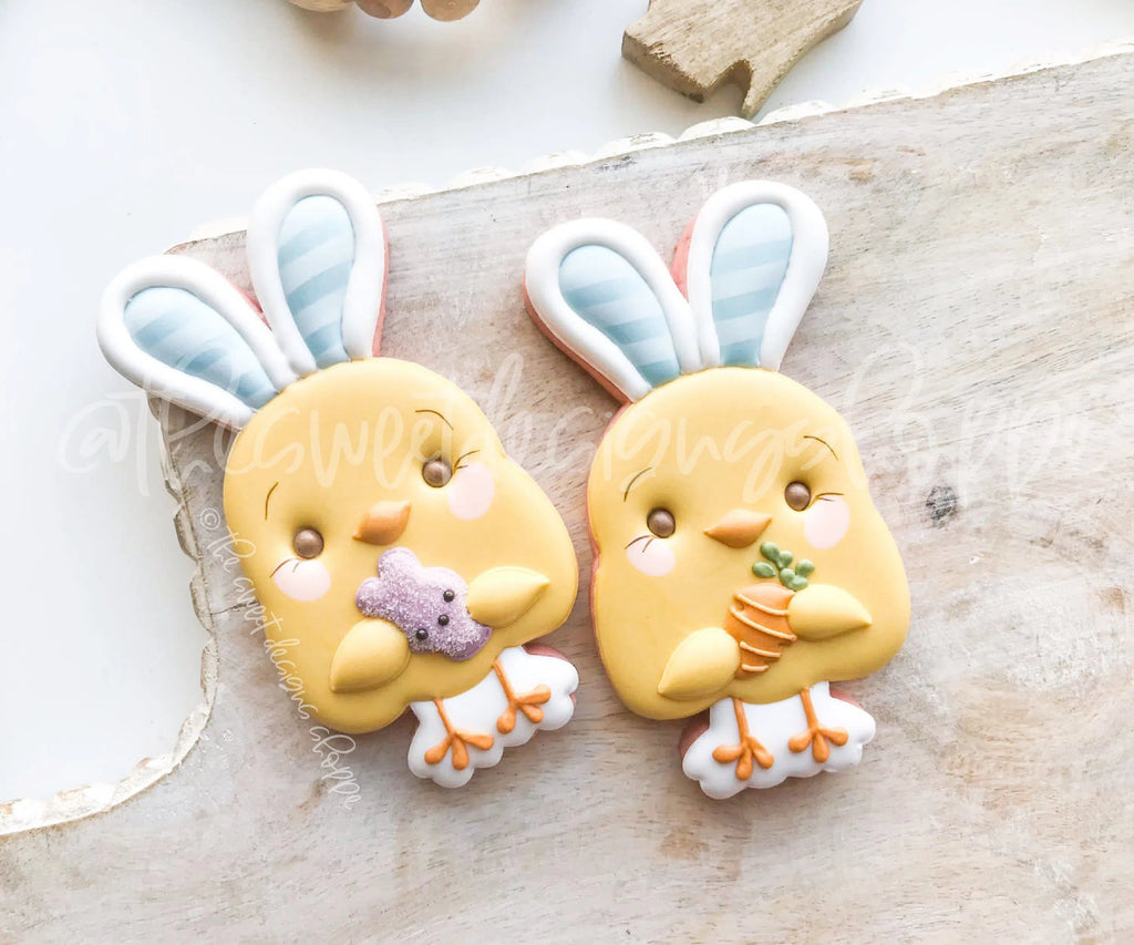 Cookie Cutters - Chick, Girly Chick, Chick(Glasses) with Bunny Ears Set - 3 Piece Set - Cookie Cutters - The Sweet Designs Shoppe - - ALL, Animal, Animals, Animals and Insects, Cookie Cutter, Easter, Easter / Spring, Mini Set, Mini Sets, Promocode, regular sets, set, sets