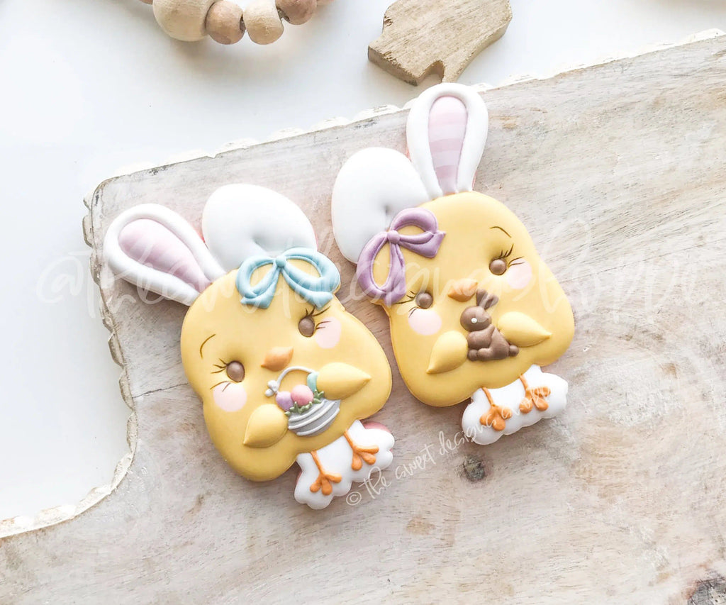 Cookie Cutters - Chick, Girly Chick, Chick(Glasses) with Bunny Ears Set - 3 Piece Set - Cookie Cutters - The Sweet Designs Shoppe - - ALL, Animal, Animals, Animals and Insects, Cookie Cutter, Easter, Easter / Spring, Mini Set, Mini Sets, Promocode, regular sets, set, sets