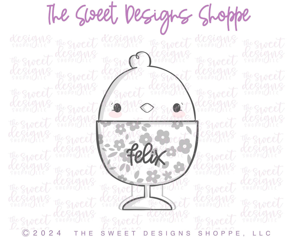 Cookie Cutters - Chick in Egg Cup - Cookie Cutter - The Sweet Designs Shoppe - TSDS - - ALL,Animal,Animals,Animals and Insects,Chick,Cookie Cutter,easter,Easter / Spring,Food,Food and Beverage,Food beverages,Promocode