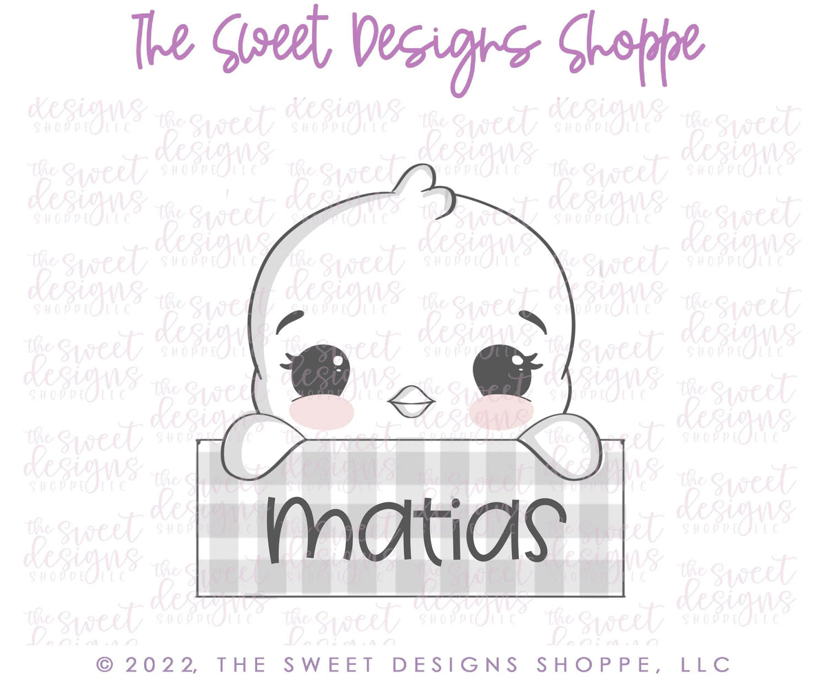 Cookie Cutters - Chick Plaque LM - Cookie Cutter - The Sweet Designs Shoppe - TSDS - - ALL,Animal,animal plaque,Animals,Animals and Insects,Chick,Cookie Cutter,Easter,Easter / Spring,Lady Milk Stache,Lady MilkStache,LadyMilkStache,Plaque,Plaques,Promocode,STL