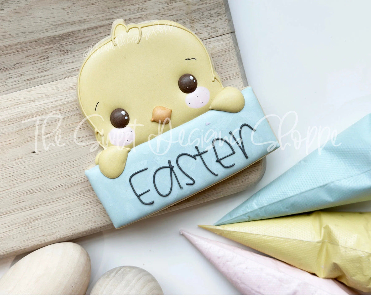 Cookie Cutters - Chick Plaque LM - Cookie Cutter - The Sweet Designs Shoppe - TSDS - - ALL,Animal,animal plaque,Animals,Animals and Insects,Chick,Cookie Cutter,Easter,Easter / Spring,Lady Milk Stache,Lady MilkStache,LadyMilkStache,Plaque,Plaques,Promocode,STL