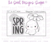 Cookie Cutters - Chick with a Flower & Spring Floral Plaque Set - Set of 2 - Cookie Cutters - The Sweet Designs Shoppe - TSDS - - ALL,Animal,Animals,Cookie Cutter,Easter,Easter / Spring,PLAQUES HANDLETTERING,Promocode,regular sets,set,STL