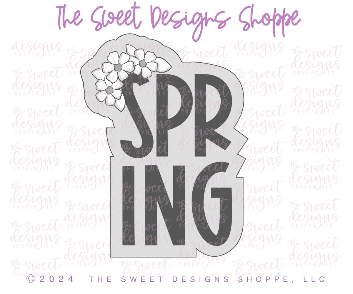 Cookie Cutters - Chick with a Flower & Spring Floral Plaque Set - Set of 2 - Cookie Cutters - The Sweet Designs Shoppe - TSDS - - ALL,Animal,Animals,Cookie Cutter,Easter,Easter / Spring,PLAQUES HANDLETTERING,Promocode,regular sets,set,STL