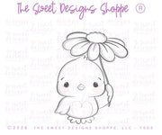 Cookie Cutters - Chick with a Flower & Spring Floral Plaque Set - Set of 2 - Cookie Cutters - The Sweet Designs Shoppe - TSDS - - ALL,Animal,Animals,Cookie Cutter,Easter,Easter / Spring,PLAQUES HANDLETTERING,Promocode,regular sets,set,STL