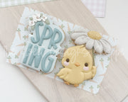 Cookie Cutters - Chick with a Flower & Spring Floral Plaque Set - Set of 2 - Cookie Cutters - The Sweet Designs Shoppe - TSDS - - ALL,Animal,Animals,Cookie Cutter,Easter,Easter / Spring,PLAQUES HANDLETTERING,Promocode,regular sets,set,STL