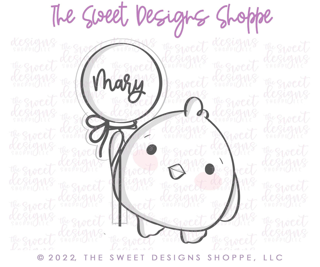 Cookie Cutters - Chick with Balloon - Cookie Cutter - The Sweet Designs Shoppe - TSDS - - ALL,Animal,Animals,Animals and Insects,Cookie Cutter,easter,Easter / Spring,Promocode