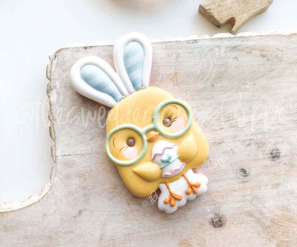 Cookie Cutters - Chick with Bunny Ears and Glasses - Cookie Cutter - The Sweet Designs Shoppe - TSDS - - ALL,Animal,Animals,Animals and Insects,bunny,Cookie Cutter,easter,Easter / Spring,Promocode