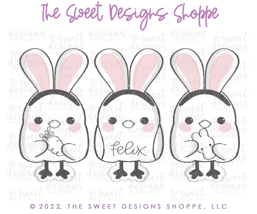 Cookie Cutters - Chick with Bunny Ears- Cookie Cutter - The Sweet Designs Shoppe - TSDS - - ALL,Animal,Animals,Animals and Insects,bunny,Cookie Cutter,easter,Easter / Spring,Promocode