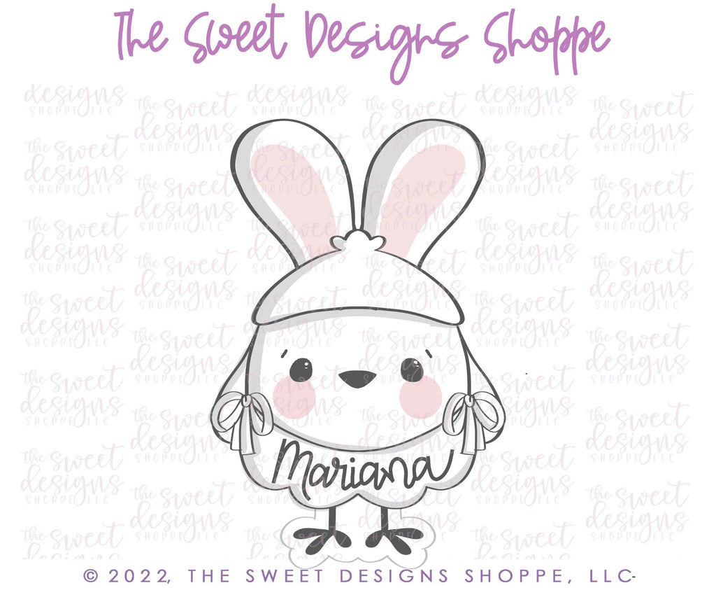 Cookie Cutters - Chick with Bunting - Cookie Cutter - Sweet Designs Shoppe - - ALL, Animal, Animals, Animals and Insects, bunny, Cookie Cutter, easter, Easter / Spring, Promocode