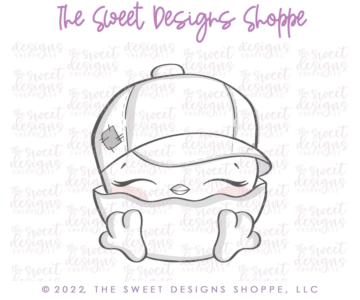Cookie Cutters - Chick with Cap - Cookie Cutter - The Sweet Designs Shoppe - TSDS - - ALL,Animal,Animals,Animals and Insects,Chick,Cookie Cutter,Easter,Easter / Spring,Lady Milk Stache,Lady MilkStache,LadyMilkStache,Promocode,STL