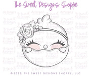 Cookie Cutters - Chick with Floral Headband - Cookie Cutter - The Sweet Designs Shoppe - TSDS - - ALL,Animal,Animals,Animals and Insects,Chick,Cookie Cutter,Easter,Easter / Spring,Lady Milk Stache,Lady MilkStache,LadyMilkStache,Promocode,STL