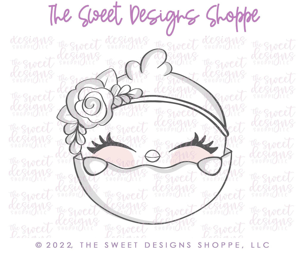Cookie Cutters - Chick with Floral Headband - Cookie Cutter - The Sweet Designs Shoppe - TSDS - - ALL,Animal,Animals,Animals and Insects,Chick,Cookie Cutter,Easter,Easter / Spring,Lady Milk Stache,Lady MilkStache,LadyMilkStache,Promocode