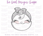 Cookie Cutters - Chick with Headband- Cookie Cutter - The Sweet Designs Shoppe - TSDS - - ALL,Animal,Animals,Animals and Insects,Chick,Cookie Cutter,Easter,Easter / Spring,Lady Milk Stache,Lady MilkStache,LadyMilkStache,Promocode,STL