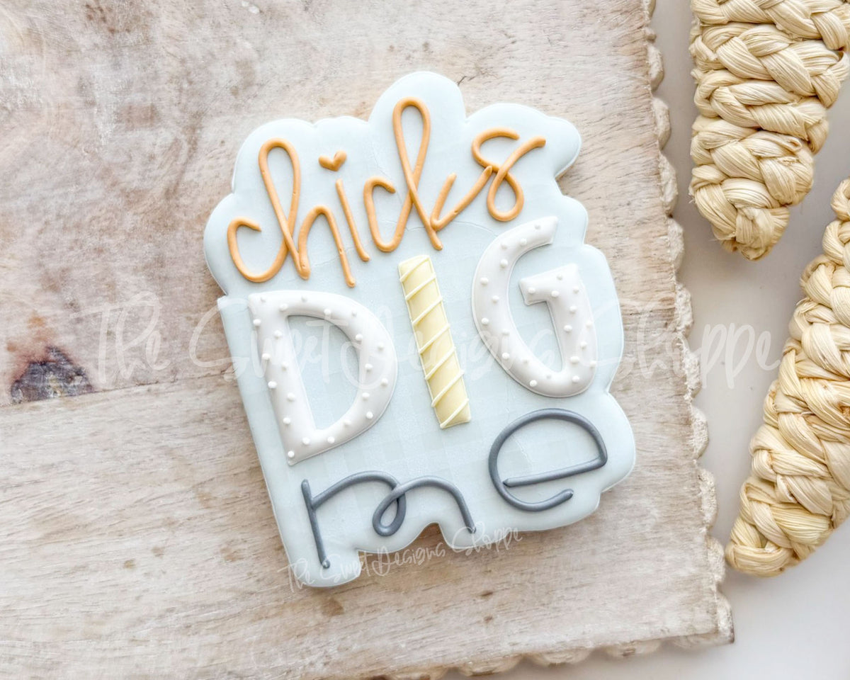 Cookie Cutters - Chicks Dig Me Plaque - Cookie Cutter - The Sweet Designs Shoppe - TSDS - - ALL,Animal,animal plaque,Animals,chicks dig me plaque,Cookie Cutter,Easter,Easter / Spring,Plaque,Plaques,Promocode,STL