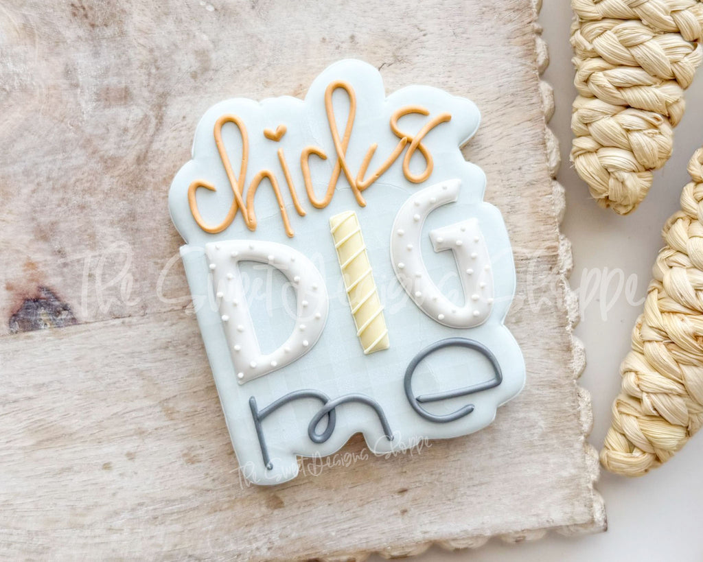 Cookie Cutters - Chicks Dig Me Plaque - Cookie Cutter - The Sweet Designs Shoppe - TSDS - - ALL,Animal,animal plaque,Animals,chicks dig me plaque,Cookie Cutter,Easter,Easter / Spring,Plaque,Plaques,Promocode,STL
