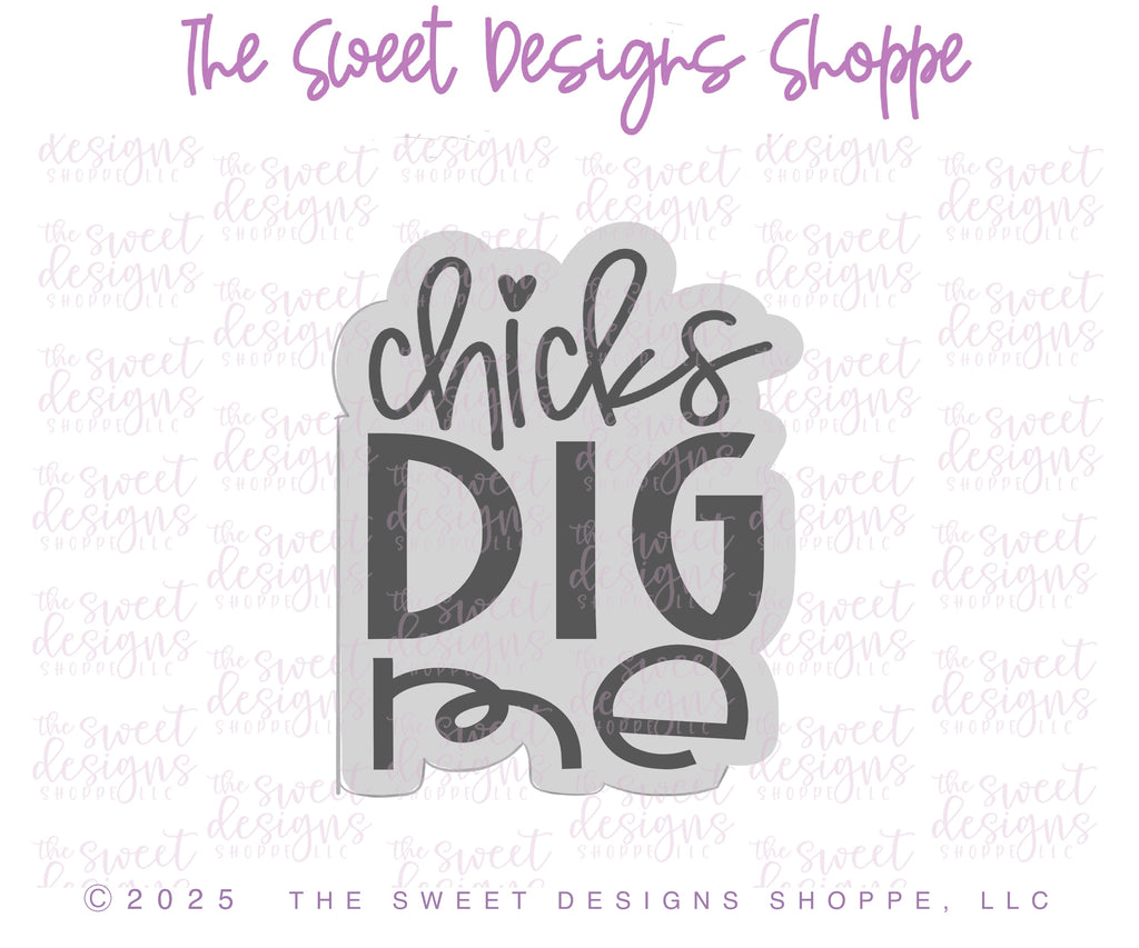 Cookie Cutters - Chicks Dig Me Set - Set of 2 - Cookie Cutters - The Sweet Designs Shoppe - TSDS - - ALL,Animal,Animals,Cookie Cutter,Easter,Easter / Spring,Mini Set,Mini Sets,Promocode,regular sets,set,STL