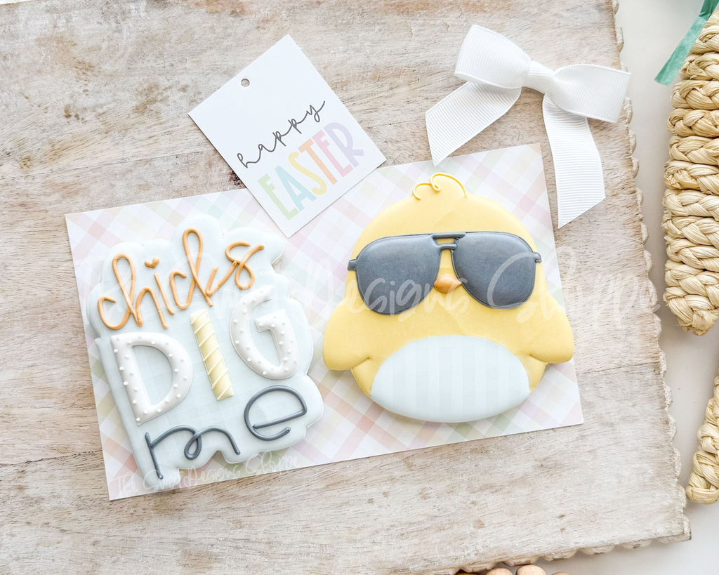 Cookie Cutters - Chicks Dig Me Set - Set of 2 - Cookie Cutters - The Sweet Designs Shoppe - TSDS - - ALL,Animal,Animals,Cookie Cutter,Easter,Easter / Spring,Mini Set,Mini Sets,Promocode,regular sets,set,STL
