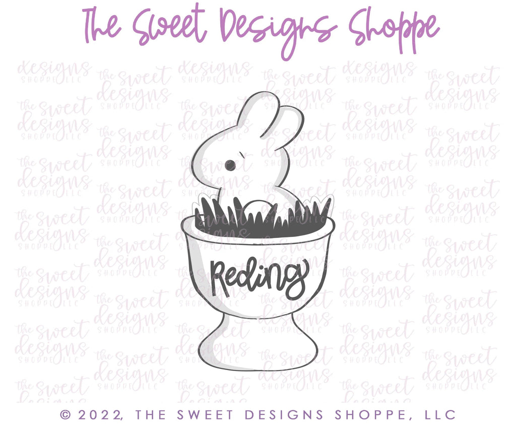 Cookie Cutters - Chocolate Bunny in Egg - Cookie Cutter - Sweet Designs Shoppe - - ALL, Animal, Animals, Animals and Insects, Cookie Cutter, easter, Easter / Spring, Plaque, Plaques, PLAQUES HANDLETTERING, Promocode