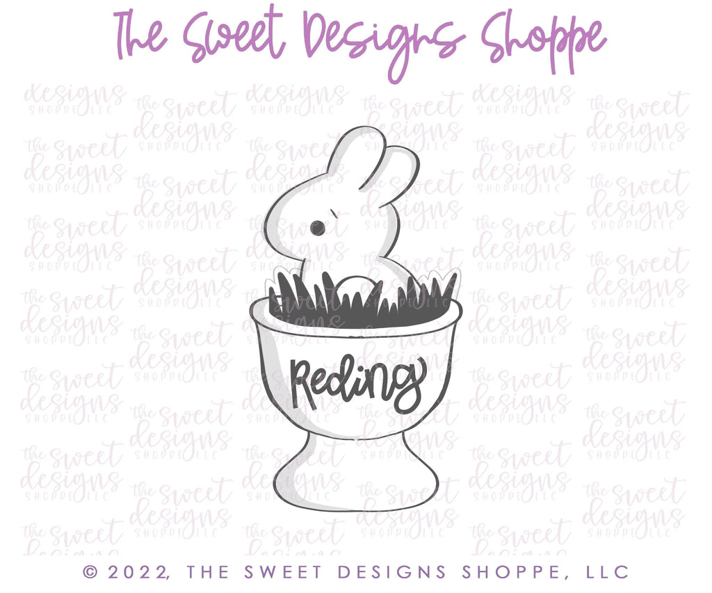 Cookie Cutters - Chocolate Bunny in Egg - Cookie Cutter - The Sweet Designs Shoppe - TSDS - - ALL,Animal,Animals,Animals and Insects,Cookie Cutter,easter,Easter / Spring,Plaque,Plaques,PLAQUES HANDLETTERING,Promocode