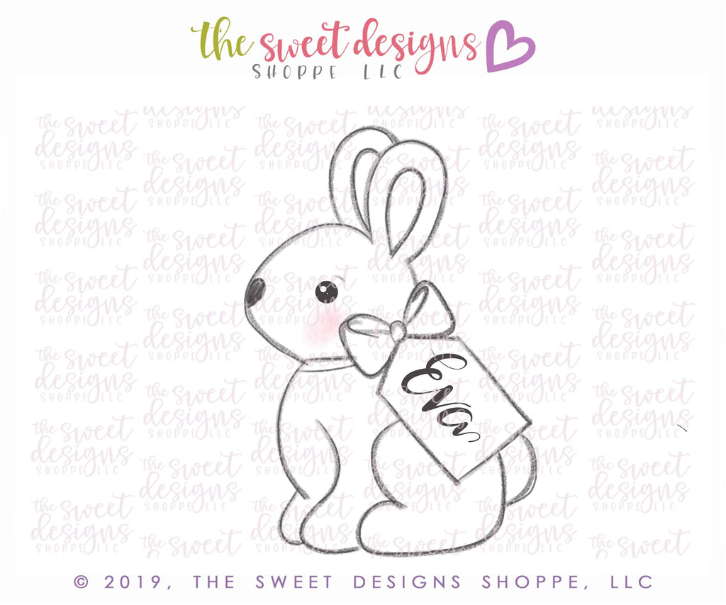 Cookie Cutters - Chocolate Bunny with Tag - Cookie Cutter - The Sweet Designs Shoppe - - ALL, Animal, Cookie Cutter, Easter / Spring, Food, Food & Beverages, Promocode