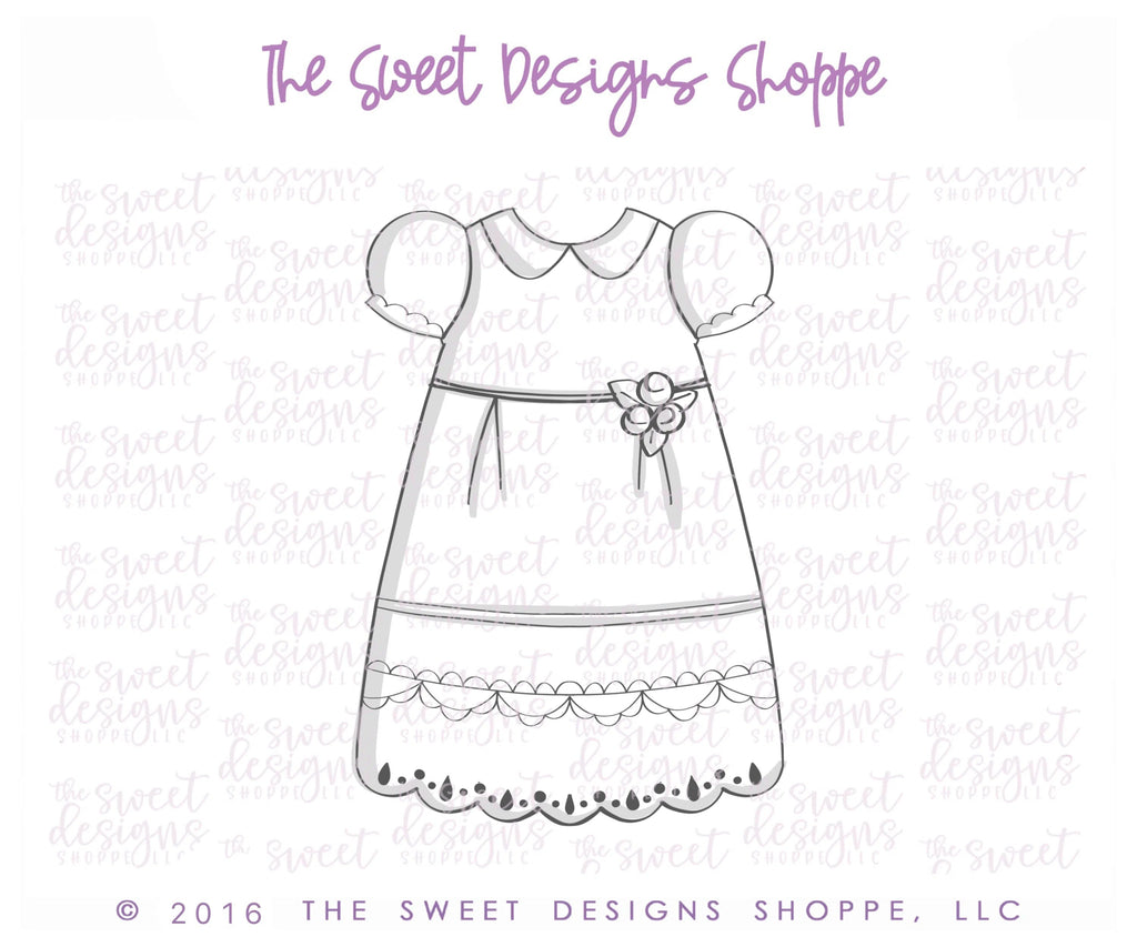 Cookie Cutters - Christening Gown v2- Cookie Cutter - Sweet Designs Shoppe - - ALL, Baby, Baptism, Christening, Clothing / Accessories, Cookie Cutter, Holiday, Promocode, Religious