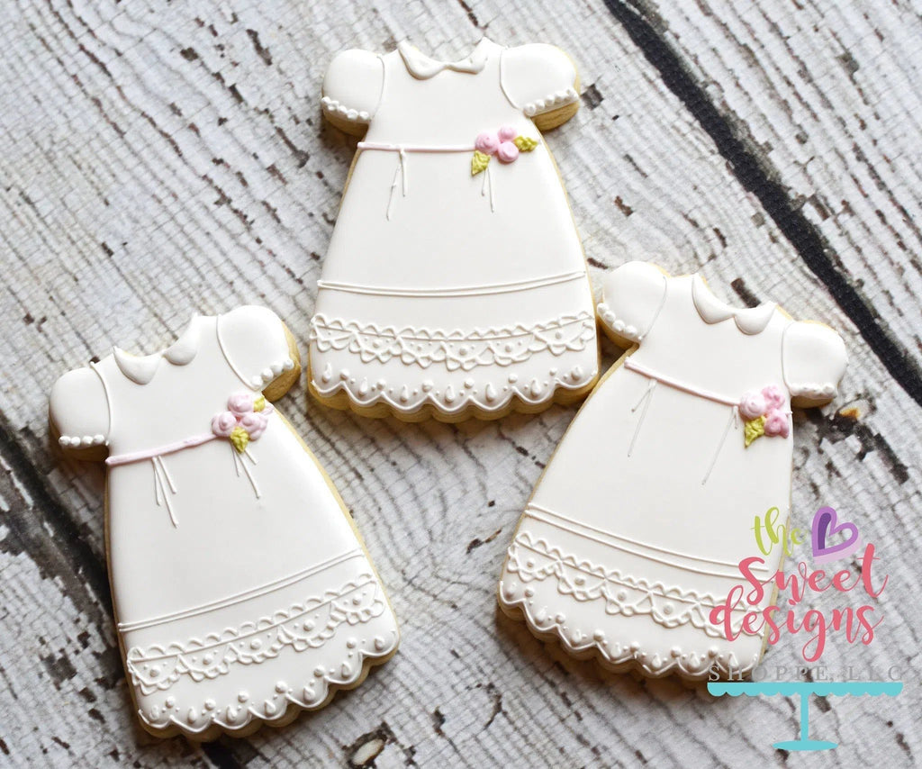 Cookie Cutters - Christening Gown v2- Cookie Cutter - The Sweet Designs Shoppe - - ALL, Baby, Baptism, Christening, Clothing / Accessories, Cookie Cutter, Holiday, Promocode, Religious