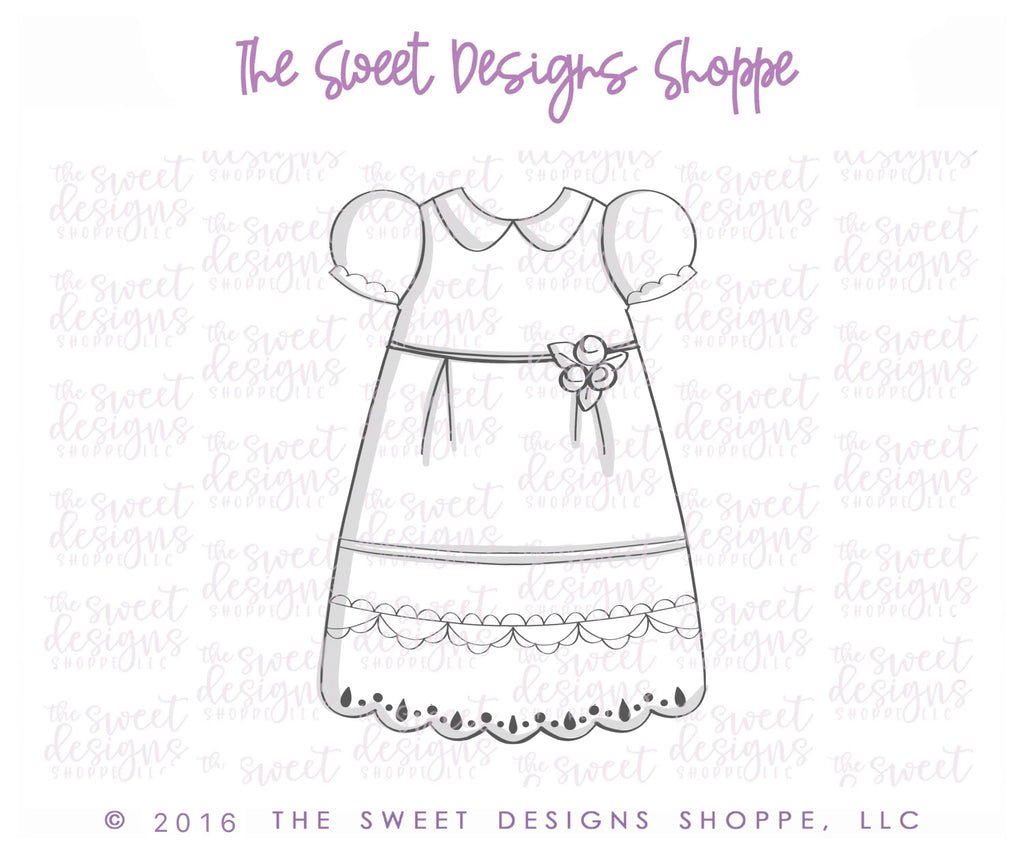 Cookie Cutters - Christening Gown v2 - Cookie Cutter - The Sweet Designs Shoppe - TSDS - - ALL,Baby,Baptism,Christening,Clothing / Accessories,Cookie Cutter,Holiday,Promocode,Religious,STL