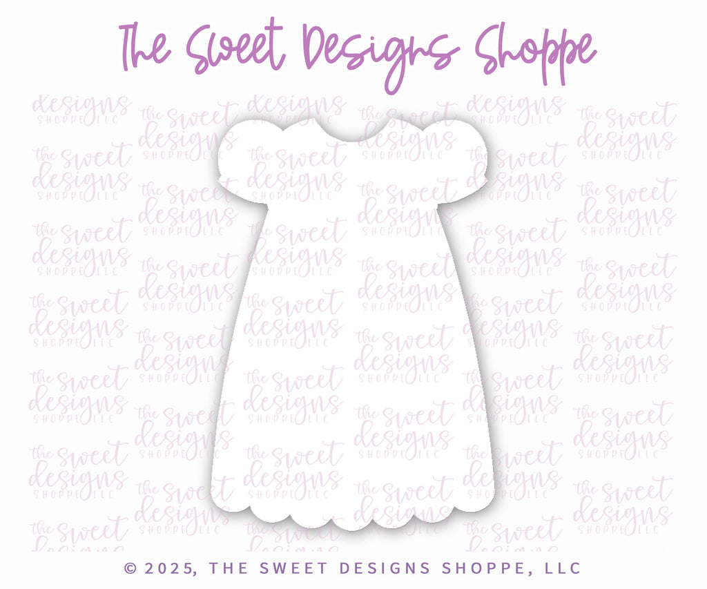 Cookie Cutters - Christening Gown v2 - Cookie Cutter - The Sweet Designs Shoppe - TSDS - - ALL,Baby,Baptism,Christening,Clothing / Accessories,Cookie Cutter,Holiday,Promocode,Religious,STL