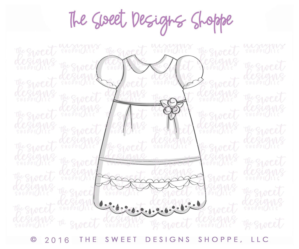 Cookie Cutters - Christening Gown v2- Cookie Cutter - The Sweet Designs Shoppe - - ALL, Baby, Baptism, Christening, Clothing / Accessories, Cookie Cutter, Holiday, Promocode, Religious