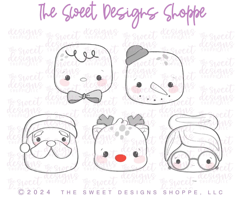 Cookie Cutters - Christmas Chunky Classic Cookie Cutters Set - Set of 5 - Cookie Cutters - The Sweet Designs Shoppe - TSDS - - ALL,Christmas,Christmas / Winter,Christmas Cookies,claus,clause,Cookie Cutter,cookies for Santa,Ginger boy,ginger bread,Ginger girl,gingerbread,gingerbread man,Mini Sets,Mrs Claus,MRS Clause,MrsClaus,MrsClausFace,Promocode,regular sets,Reindeer,Rudolph,Rudolphs,Santa,Santa Claus,Santa Face,set,Snowman,STL