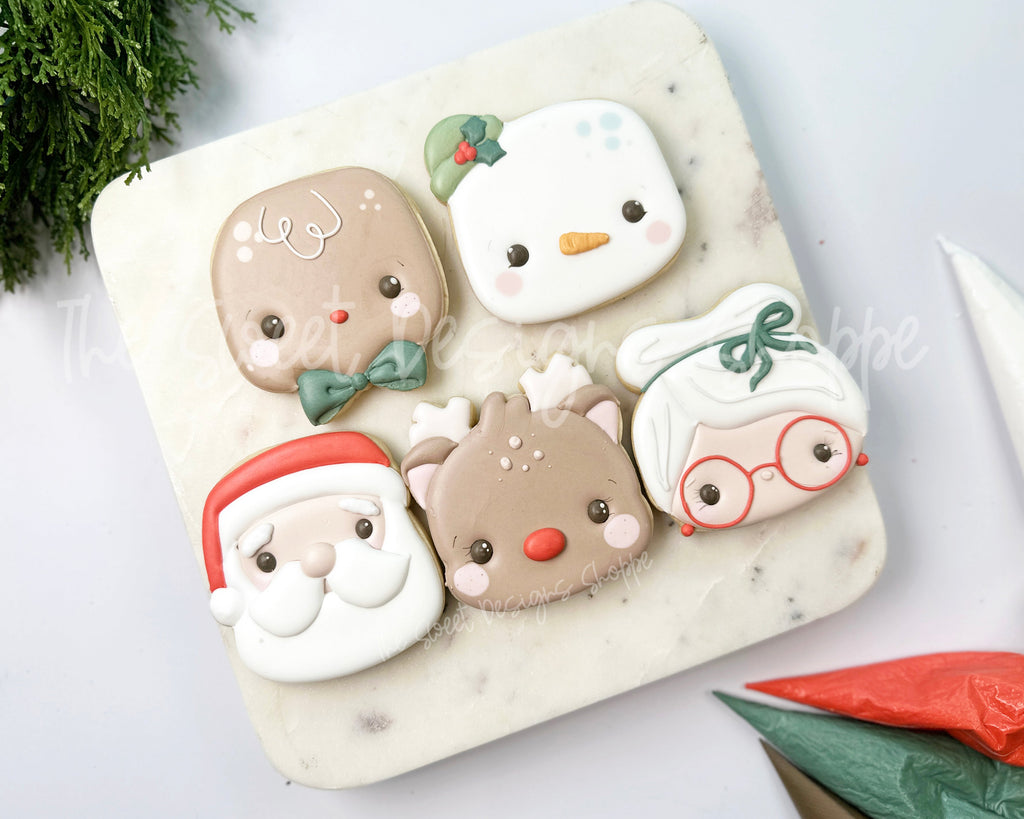 Cookie Cutters - Christmas Chunky Classic Cookie Cutters Set - Set of 5 - Cookie Cutters - The Sweet Designs Shoppe - TSDS - - ALL,Christmas,Christmas / Winter,Christmas Cookies,claus,clause,Cookie Cutter,cookies for Santa,Ginger boy,ginger bread,Ginger girl,gingerbread,gingerbread man,Mini Sets,Mrs Claus,MRS Clause,MrsClaus,MrsClausFace,Promocode,regular sets,Reindeer,Rudolph,Rudolphs,Santa,Santa Claus,Santa Face,set,Snowman,STL
