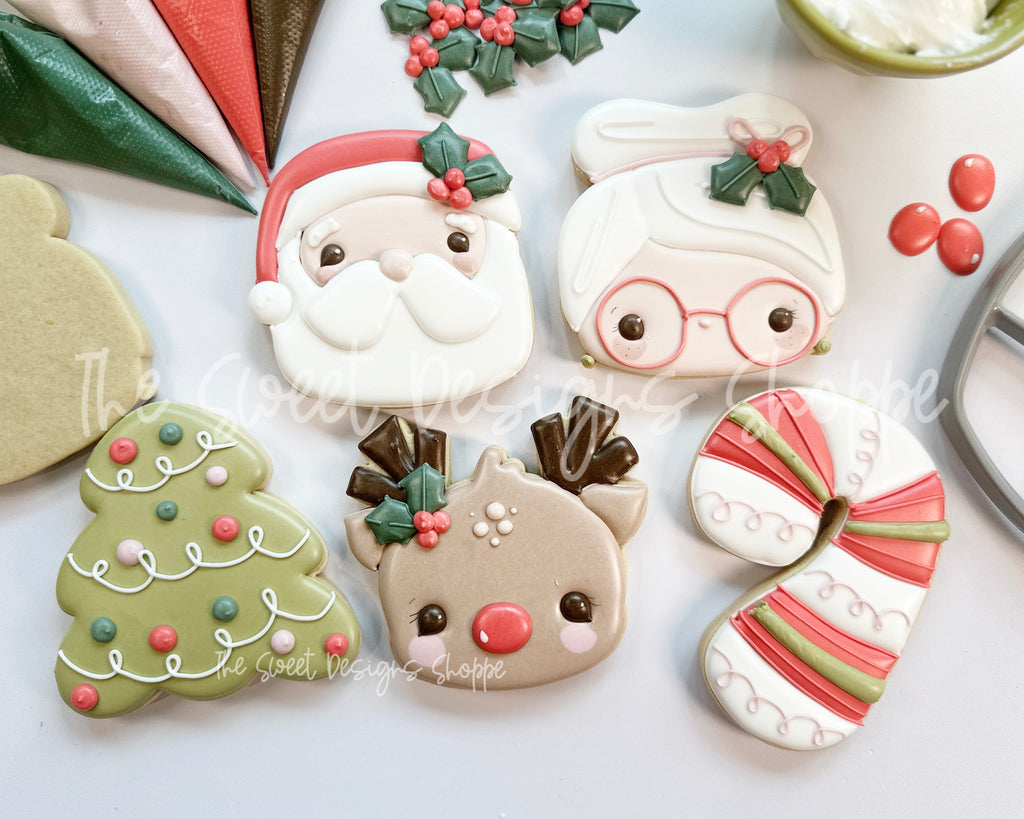 Cookie Cutters - Christmas Chunky Lovely Cookie Cutters Set - Set of 5 - Cookie Cutters - The Sweet Designs Shoppe - TSDS - - ALL,Christmas,Christmas / Winter,Christmas Cookies,claus,clause,Cookie Cutter,cookies for Santa,Ginger boy,ginger bread,Ginger girl,gingerbread,gingerbread man,Mini Sets,Mrs Claus,MRS Clause,MrsClaus,MrsClausFace,Promocode,regular sets,Reindeer,Rudolph,Rudolphs,Santa,Santa Claus,Santa Face,set,Snowman,STL